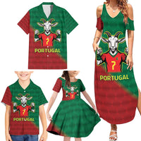 Portugal Seven Goat Flag Colors Family Matching Summer Maxi Dress and Hawaiian Shirt