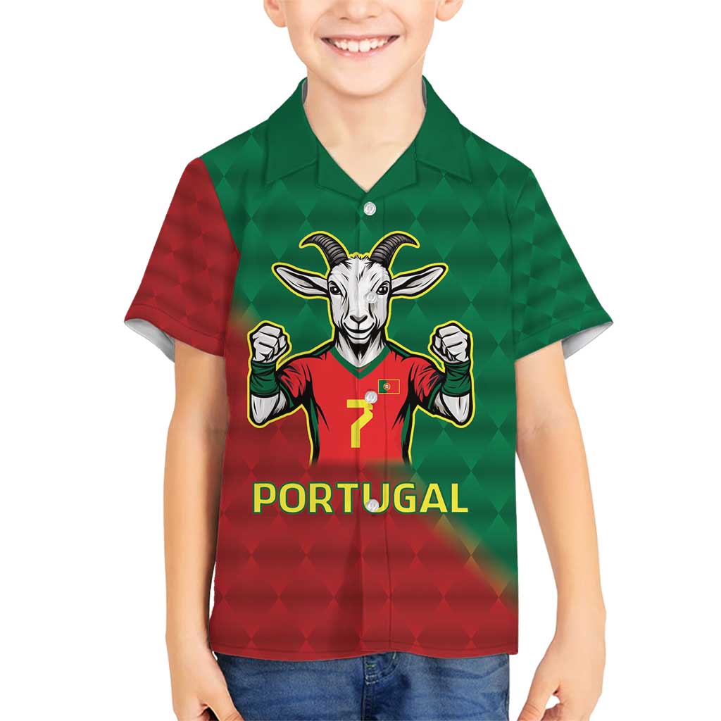 Portugal Seven Goat Flag Colors Family Matching Tank Maxi Dress and Hawaiian Shirt