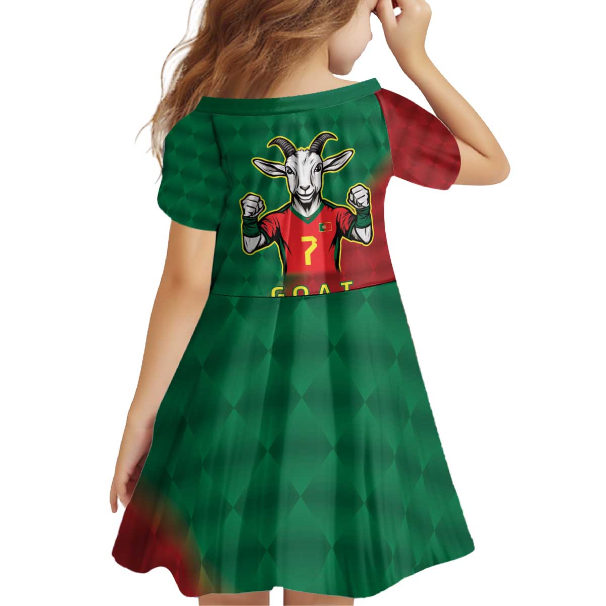 Portugal Seven Goat Flag Colors Kid Short Sleeve Dress
