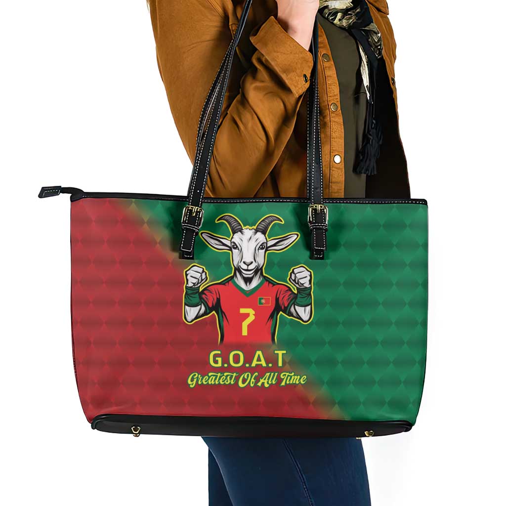 Portugal Seven Goat Flag Colors Leather Tote Bag