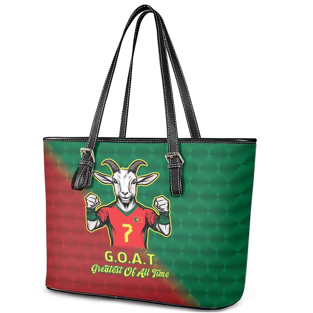 Portugal Seven Goat Flag Colors Leather Tote Bag