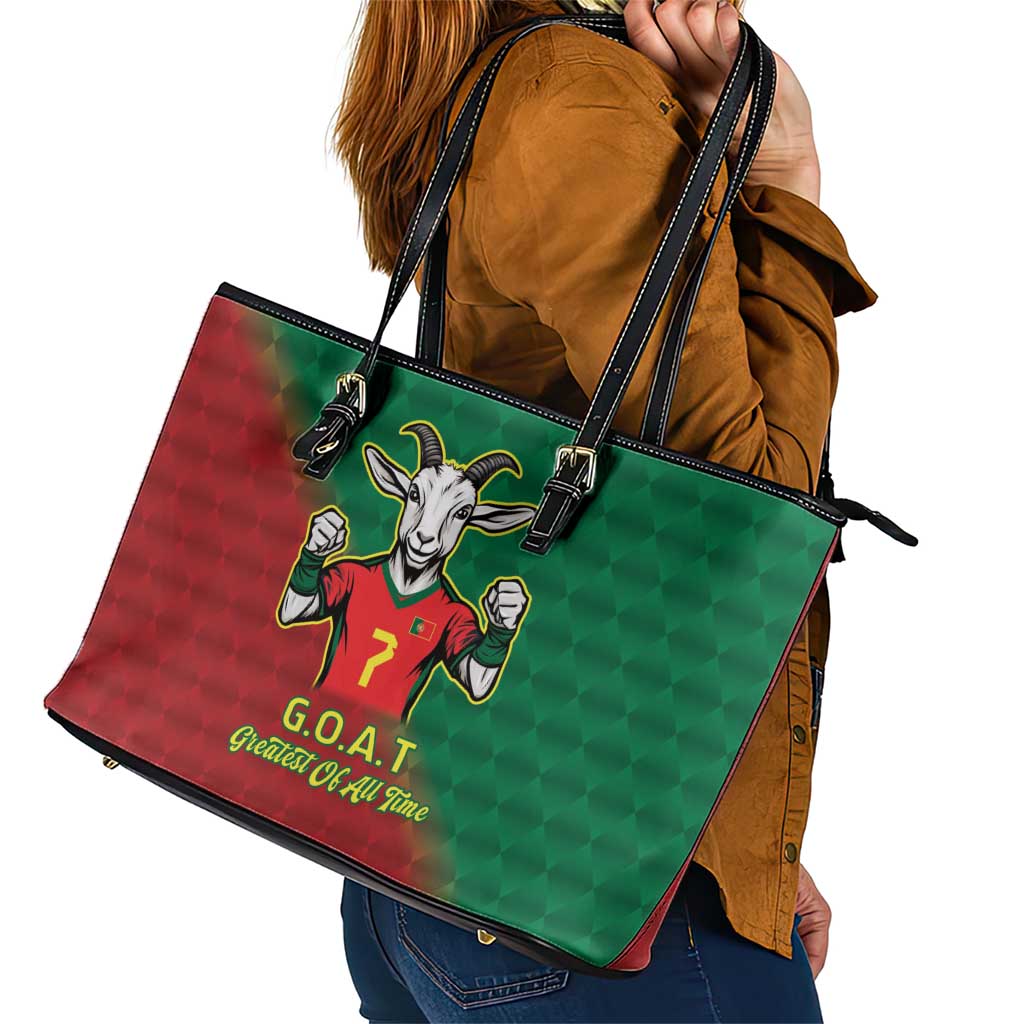 Portugal Seven Goat Flag Colors Leather Tote Bag