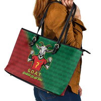 Portugal Seven Goat Flag Colors Leather Tote Bag