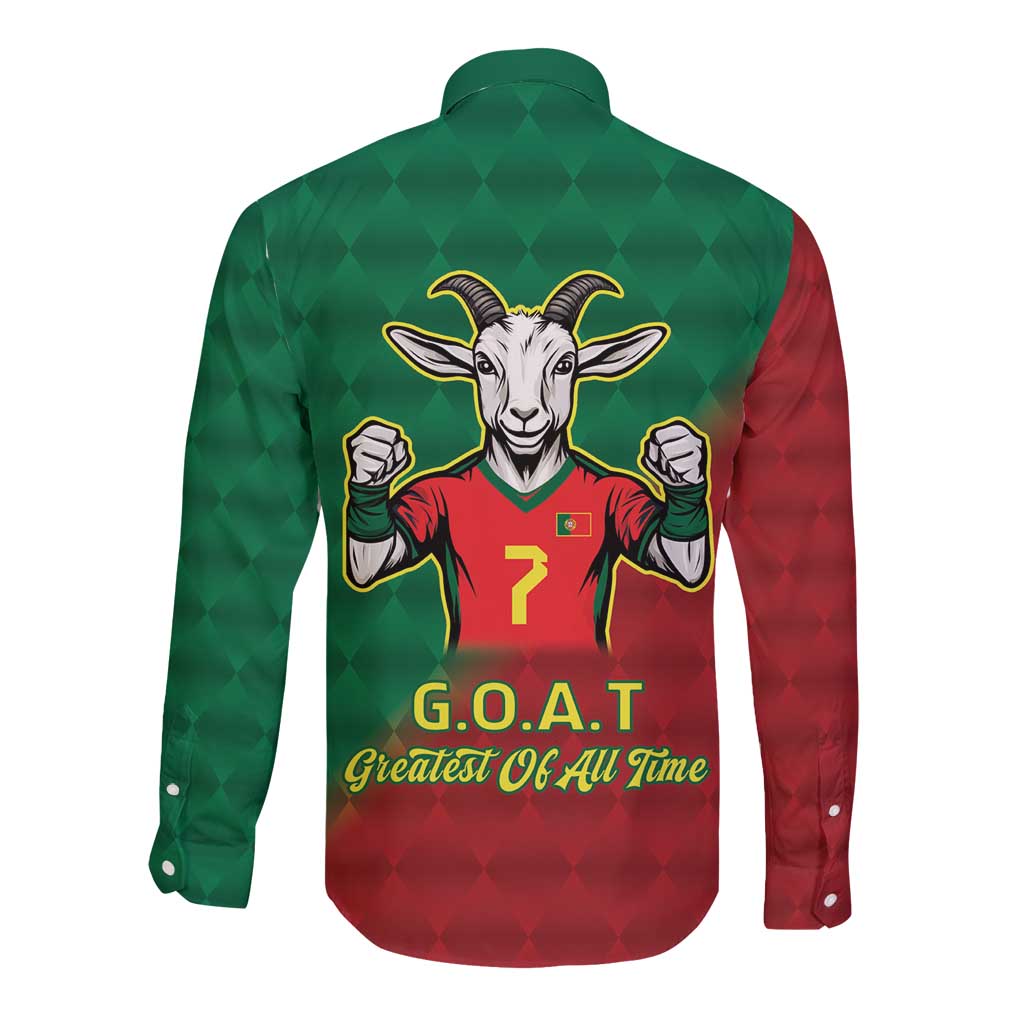 Portugal Seven Goat Flag Colors Long Sleeve Button Shirt
