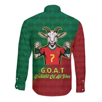 Portugal Seven Goat Flag Colors Long Sleeve Button Shirt