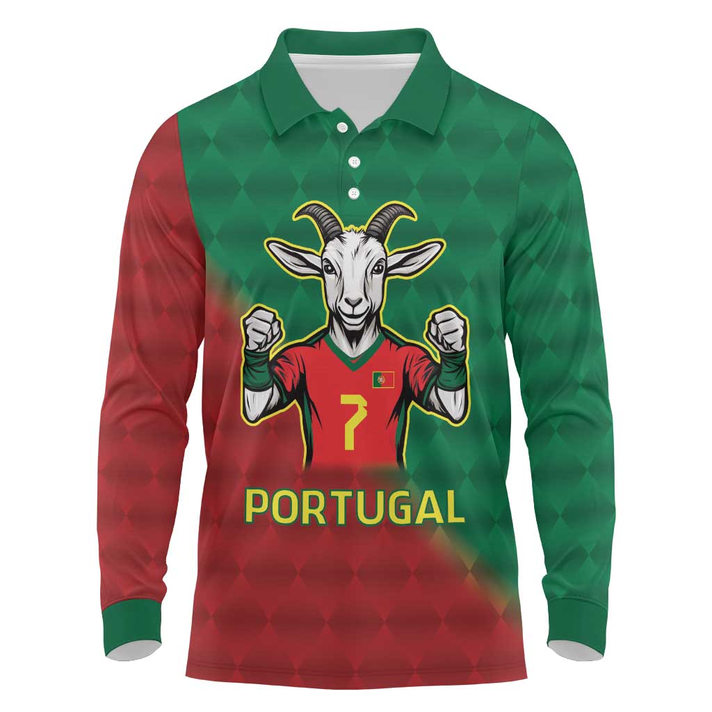 Portugal Seven Goat Flag Colors Long Sleeve Polo Shirt