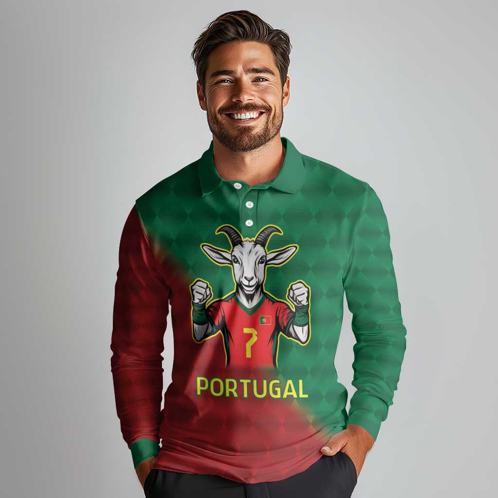 Portugal Seven Goat Flag Colors Long Sleeve Polo Shirt