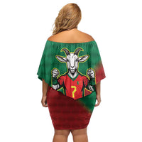 Portugal Seven Goat Flag Colors Off Shoulder Short Dress