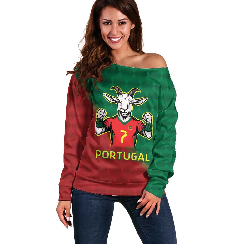 Portugal Seven Goat Flag Colors Off Shoulder Sweater
