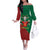 Portugal Seven Goat Flag Colors Off The Shoulder Long Sleeve Dress