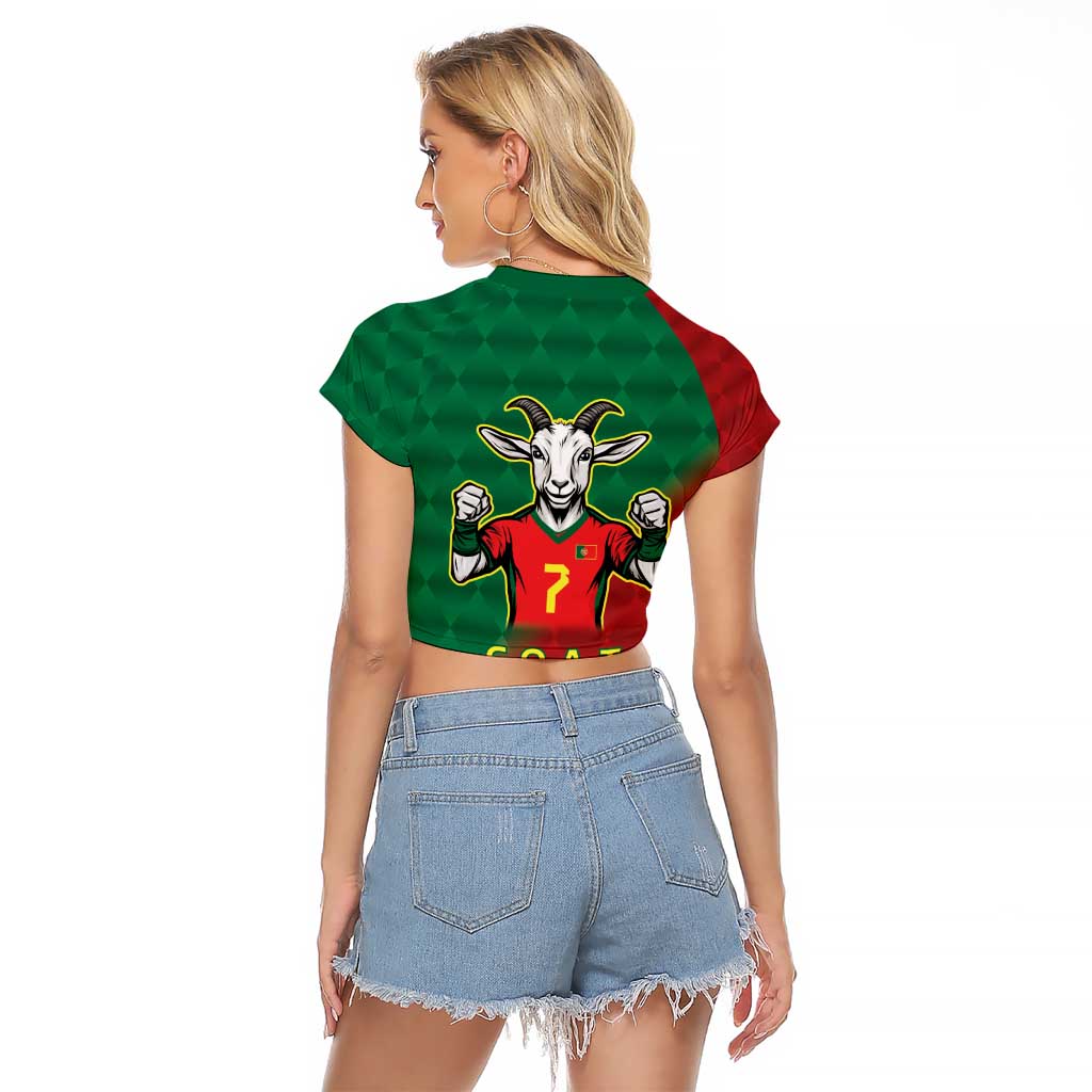 Portugal Seven Goat Flag Colors Raglan Cropped T Shirt