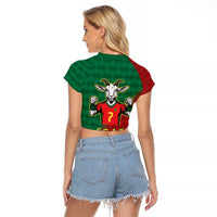 Portugal Seven Goat Flag Colors Raglan Cropped T Shirt