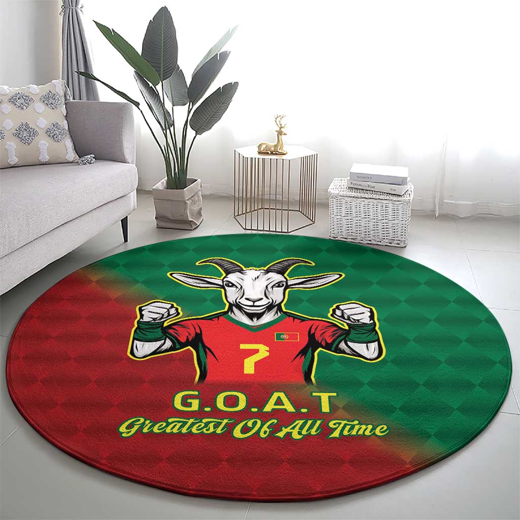 Portugal Seven Goat Flag Colors Round Carpet