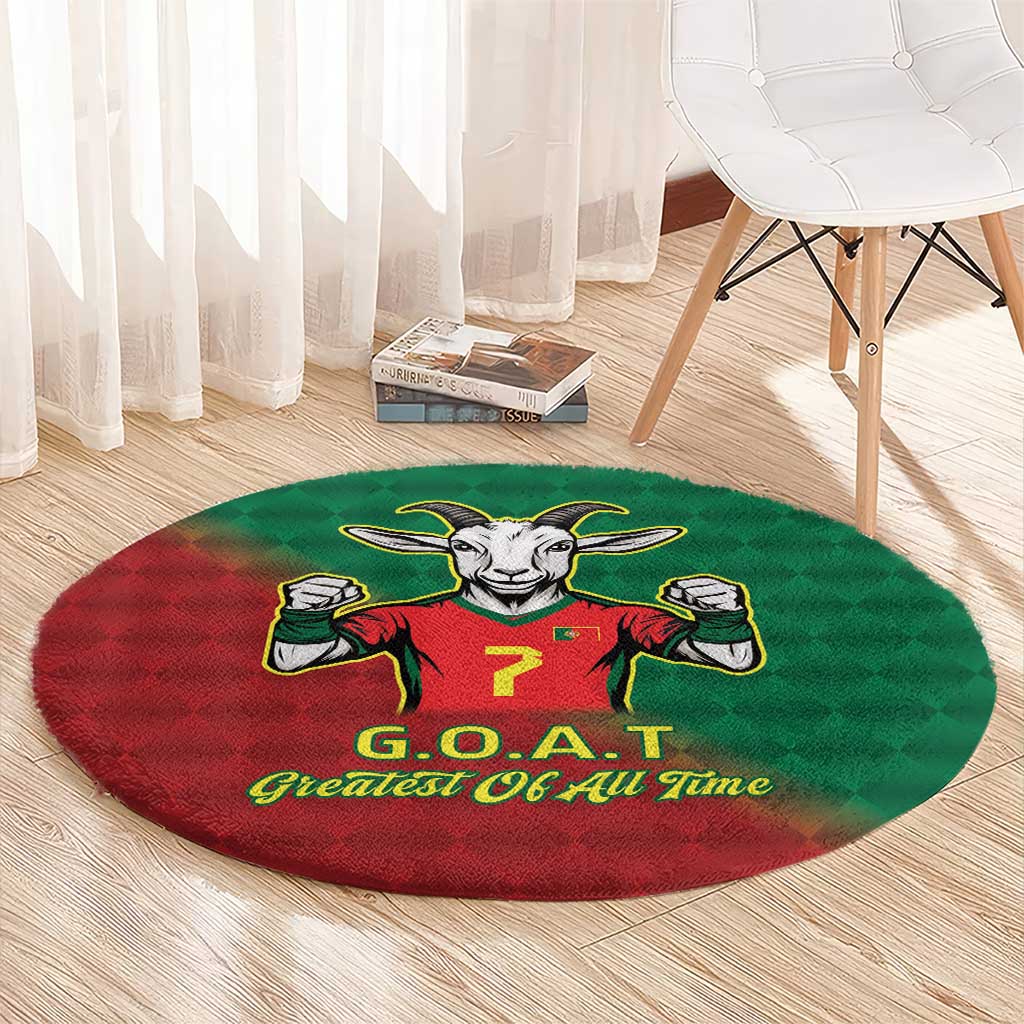 Portugal Seven Goat Flag Colors Round Carpet