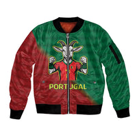 Portugal Seven Goat Flag Colors Sleeve Zip Bomber Jacket