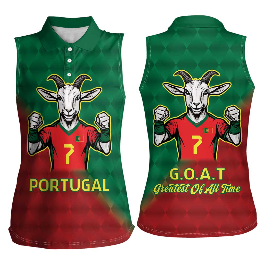 Portugal Seven Goat Flag Colors Women Sleeveless Polo Shirt