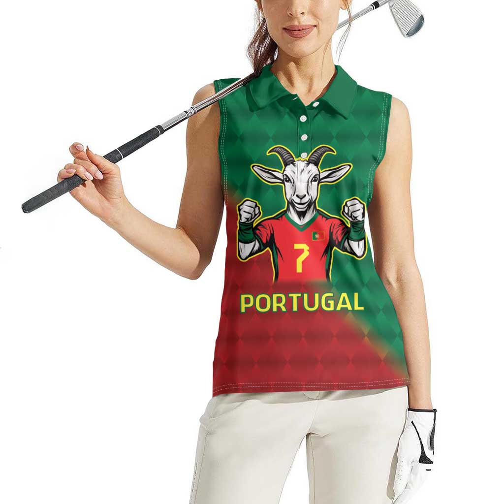 Portugal Seven Goat Flag Colors Women Sleeveless Polo Shirt
