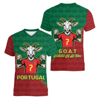 Portugal Seven Goat Flag Colors Women V-Neck T-Shirt