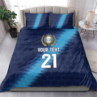 Guatemala Football Custom Bedding Set Go Los Chapines Blue Pattern