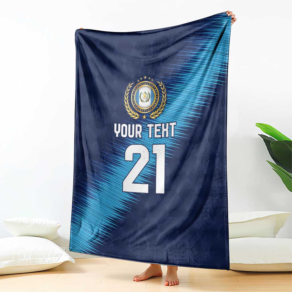 Guatemala Football Custom Blanket Go Los Chapines Blue Pattern