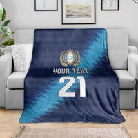 Guatemala Football Custom Blanket Go Los Chapines Blue Pattern