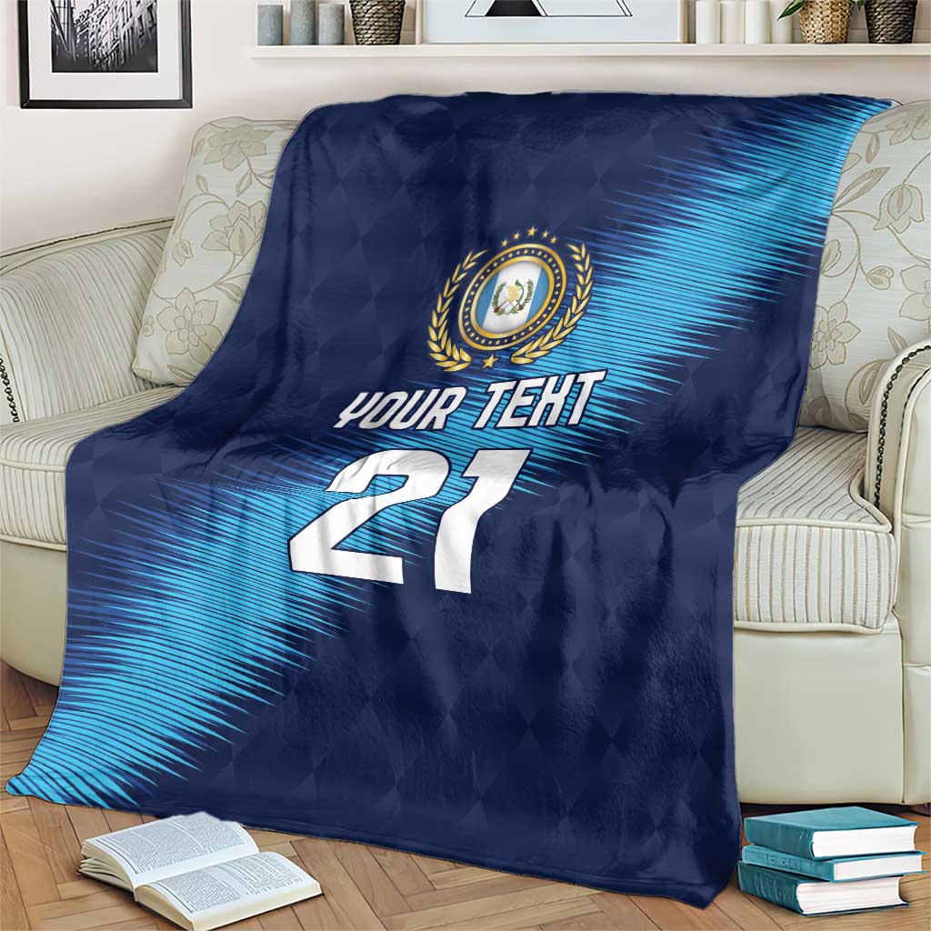 Guatemala Football Custom Blanket Go Los Chapines Blue Pattern