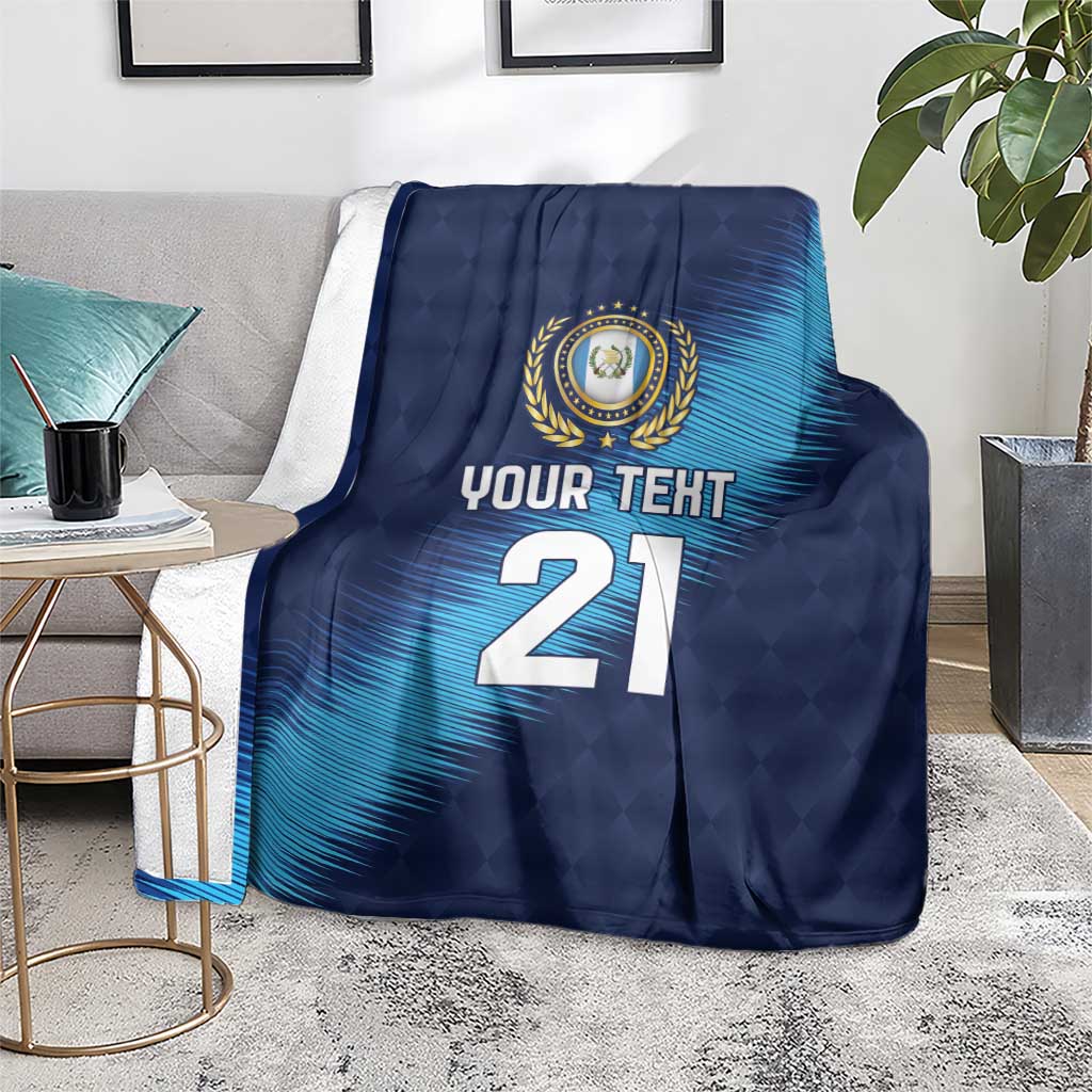 Guatemala Football Custom Blanket Go Los Chapines Blue Pattern