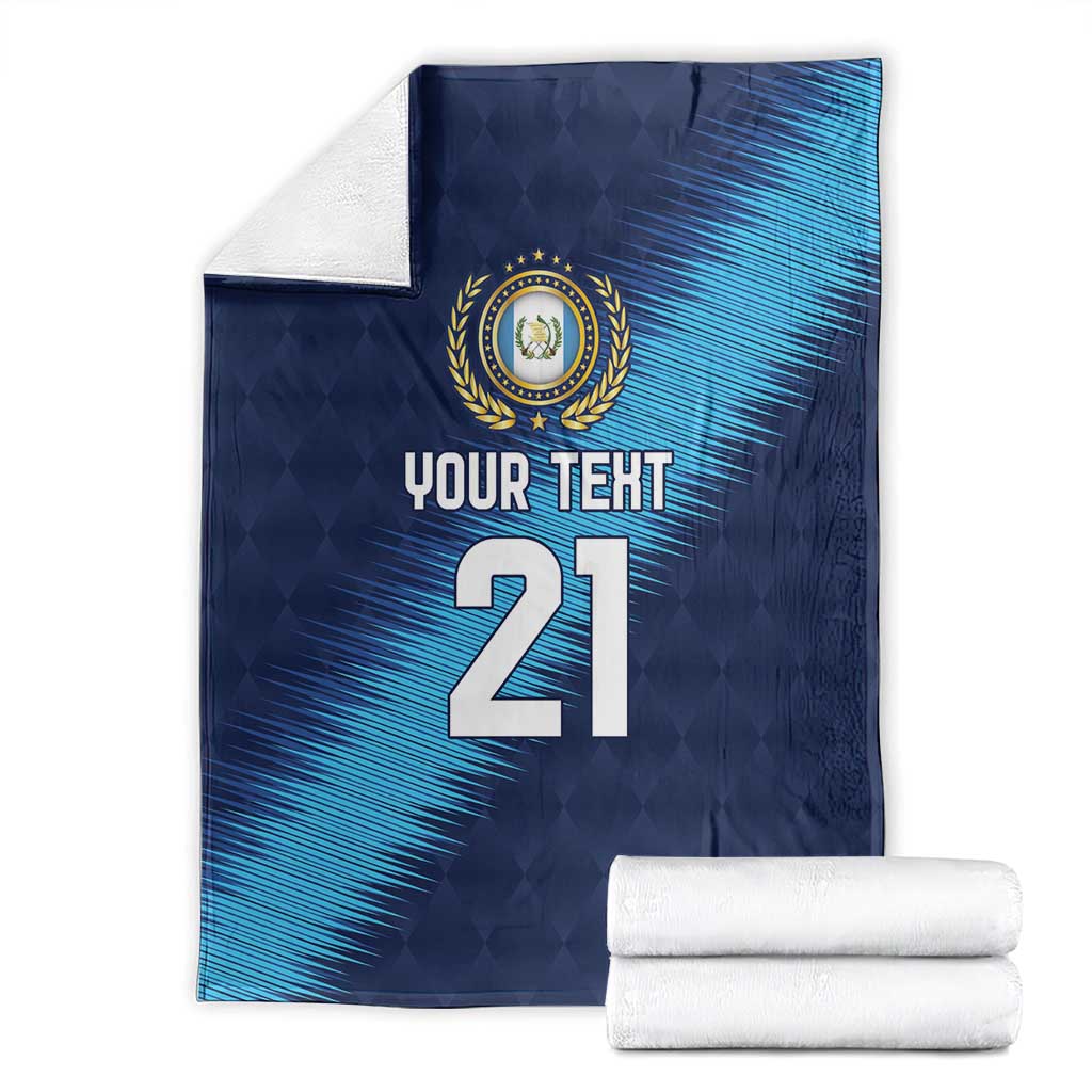 Guatemala Football Custom Blanket Go Los Chapines Blue Pattern