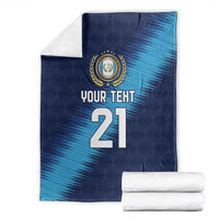 Guatemala Football Custom Blanket Go Los Chapines Blue Pattern