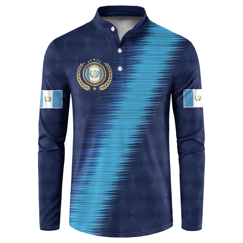 Guatemala Football Custom Button Sweatshirt Go Los Chapines Blue Pattern