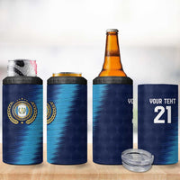 Guatemala Football Custom 4 in 1 Can Cooler Tumbler Go Los Chapines Blue Pattern