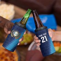 Guatemala Football Custom 4 in 1 Can Cooler Tumbler Go Los Chapines Blue Pattern