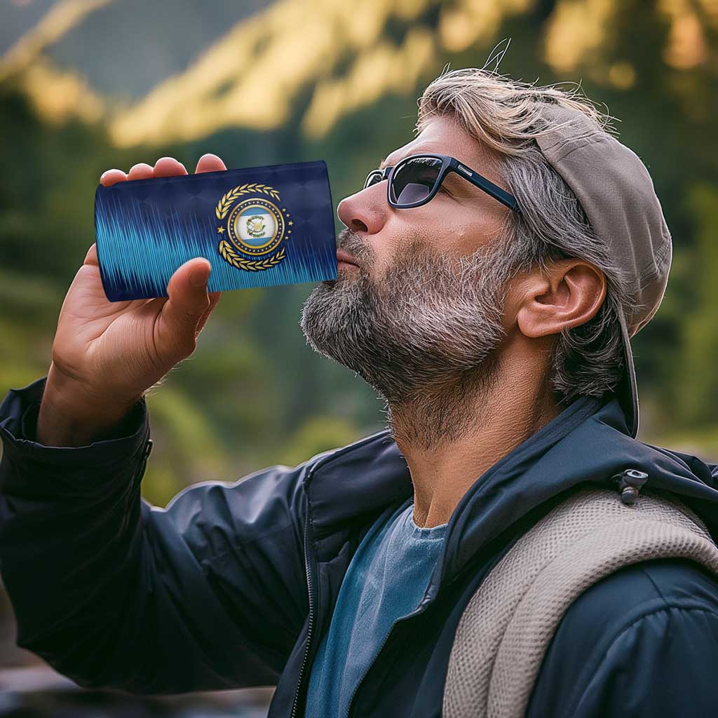 Guatemala Football Custom 4 in 1 Can Cooler Tumbler Go Los Chapines Blue Pattern