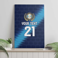 Guatemala Football Custom Canvas Wall Art Go Los Chapines Blue Pattern