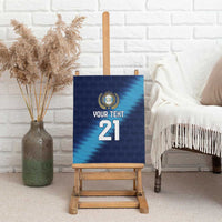 Guatemala Football Custom Canvas Wall Art Go Los Chapines Blue Pattern