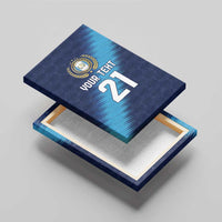 Guatemala Football Custom Canvas Wall Art Go Los Chapines Blue Pattern