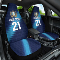 Guatemala Football Custom Car Seat Cover Go Los Chapines Blue Pattern