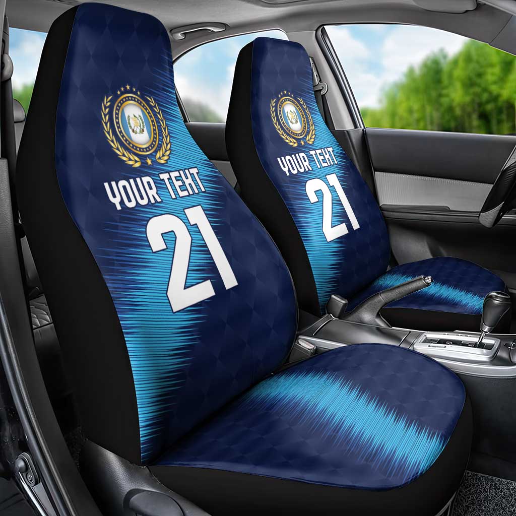 Guatemala Football Custom Car Seat Cover Go Los Chapines Blue Pattern