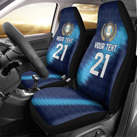 Guatemala Football Custom Car Seat Cover Go Los Chapines Blue Pattern