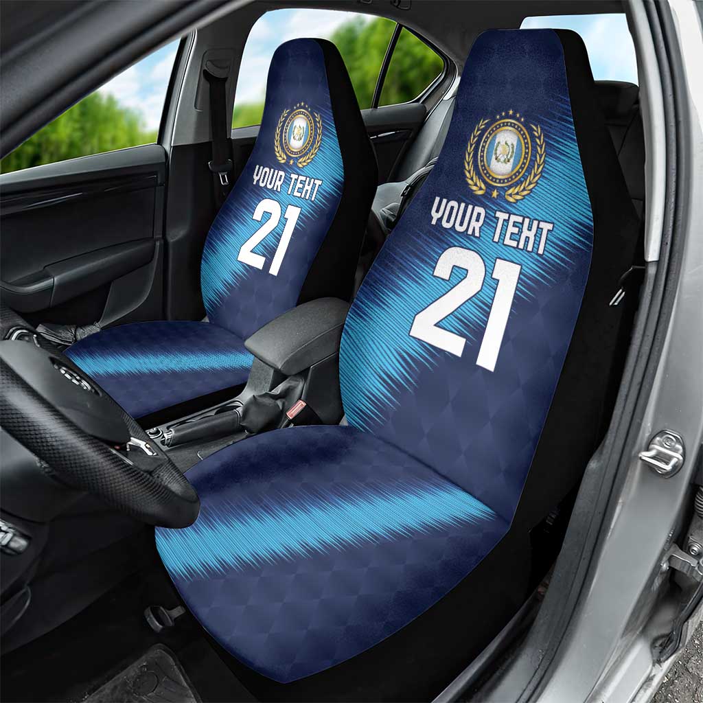 Guatemala Football Custom Car Seat Cover Go Los Chapines Blue Pattern