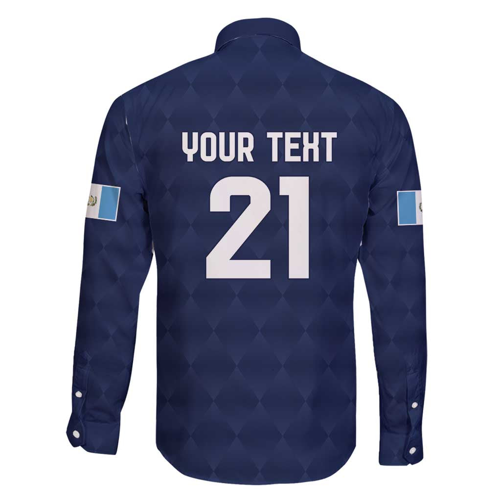 Guatemala Football Custom Family Matching Long Sleeve Bodycon Dress and Hawaiian Shirt Go Los Chapines Blue Pattern