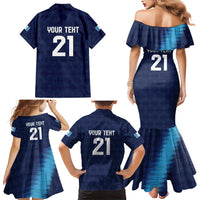 Guatemala Football Custom Family Matching Mermaid Dress and Hawaiian Shirt Go Los Chapines Blue Pattern