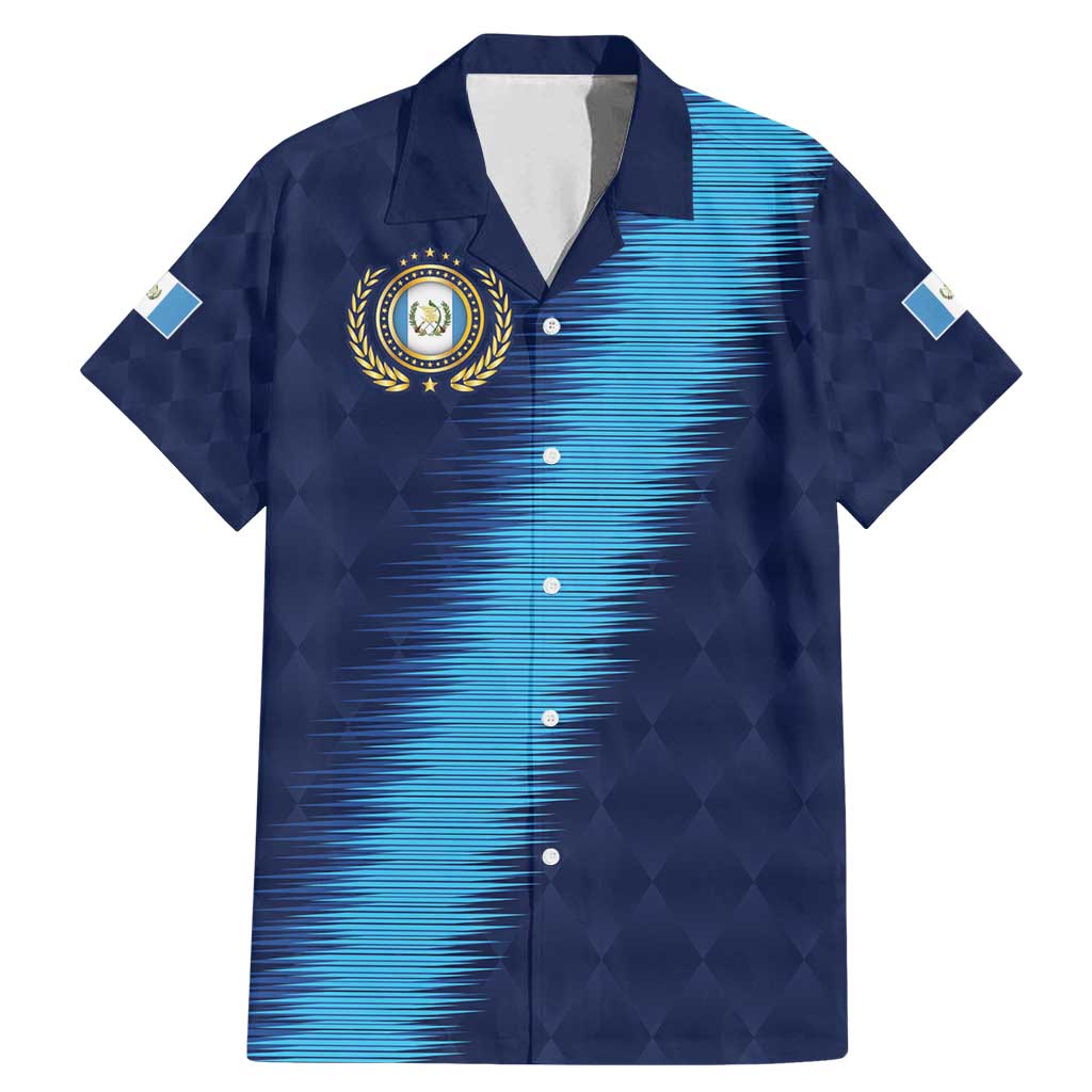 Guatemala Football Custom Family Matching Mermaid Dress and Hawaiian Shirt Go Los Chapines Blue Pattern