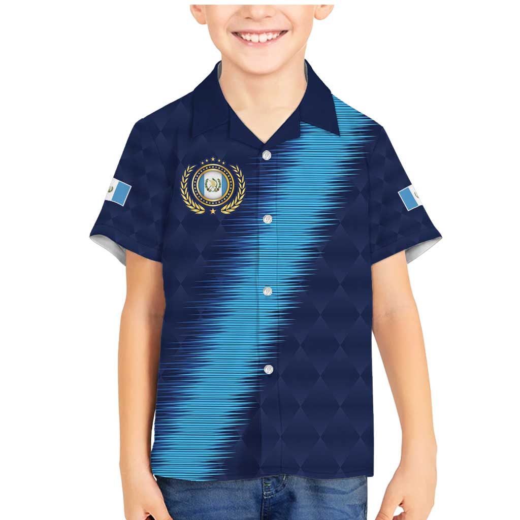 Guatemala Football Custom Family Matching Mermaid Dress and Hawaiian Shirt Go Los Chapines Blue Pattern