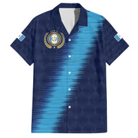 Guatemala Football Custom Family Matching Off The Shoulder Long Sleeve Dress and Hawaiian Shirt Go Los Chapines Blue Pattern