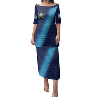 Guatemala Football Custom Family Matching Puletasi and Hawaiian Shirt Go Los Chapines Blue Pattern