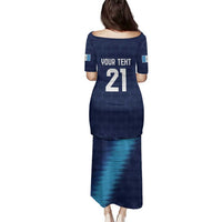 Guatemala Football Custom Family Matching Puletasi and Hawaiian Shirt Go Los Chapines Blue Pattern