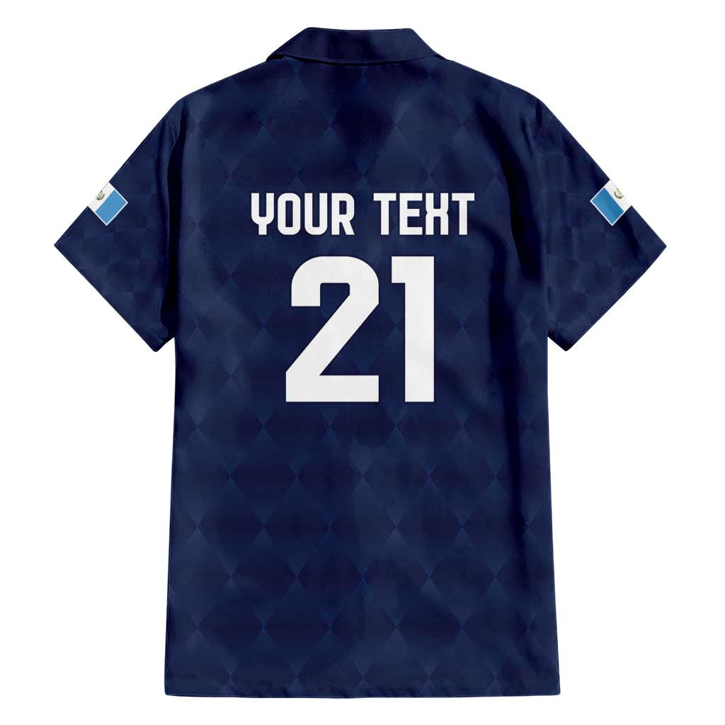 Guatemala Football Custom Family Matching Short Sleeve Bodycon Dress and Hawaiian Shirt Go Los Chapines Blue Pattern