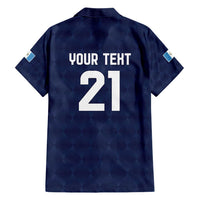 Guatemala Football Custom Family Matching Short Sleeve Bodycon Dress and Hawaiian Shirt Go Los Chapines Blue Pattern