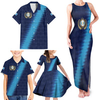 Guatemala Football Custom Family Matching Tank Maxi Dress and Hawaiian Shirt Go Los Chapines Blue Pattern